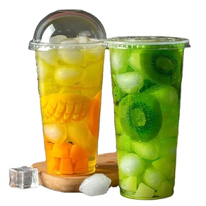 Vasos Desechables de Plástico PP para Té de Burbujas, Café, Jugos y Bebidas, con Logotipo Personalizado, de 12, 16 y 24 oz, con Forma Plana/U y Tapas Planas - Product Image 1