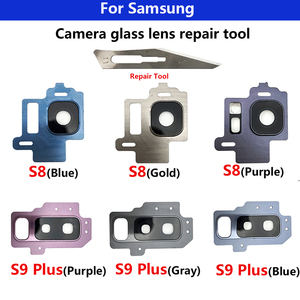 Lentille de caméra arrière de téléphone portable avec cadre pour <span class=keywords><strong>Samsung</strong></span> S8 <span class=keywords><strong>S9</strong></span> Plus pièce de réparation de couverture en verre d'objectif de caméra arrière - Product Image 2