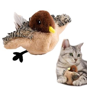 Nuevo juguete de pájaro de hierba gatera realista gorjeo de felpa recargable juego interactivo para interiores - Product Image 1