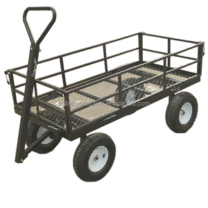 Garden Farm <span class=keywords><strong>Yard</strong></span> Carro de jardín de acero Heavy Duty 880 Lbs Capacidad Utilidad Carro de metal con lados de malla extraíbles - Product Image 1