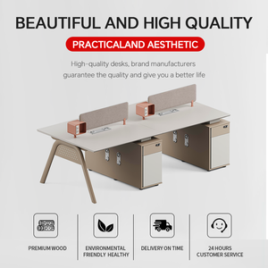 Hiện đại Modular 4 chỗ ngồi làm việc trạm Bàn đồ nội thất cuộc gọi trung tâm văn phòng cubicle Máy Trạm coworking nội thất văn phòng - Product Image 3