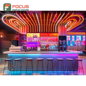 Exhibidor de Café Integrado, Estante para Tazas, Marco Negro Mate, Exhibidor de Mercancía para Cafetería - Product Image 1