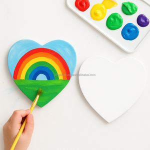 2025 Hot Sale White Blank 280g 100% Cotton Love Shape Stretched Artist Painting Canvas For Painting - Product Image 3