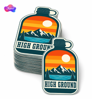 Stiker Vinyl PVC Custom Die Cut untuk Petualangan Luar Ruangan, Tahan Air dan Tahan UV, Cocok untuk Botol Air, Laptop, Mobil