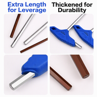 Kunci Hex T-Handle Metrik Baja Paduan S2 60 HRC Kunci Allen 2/2.5/3/4/5/6/8/10mm Standar DIN untuk Perbaikan Furnitur
