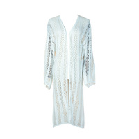 Nouvelle Robe Longue en Tricot Bohème pour Femme 2026, Cache-Maillot Sexy à Manches Longues, Kimono de Plage Sans Ceinture