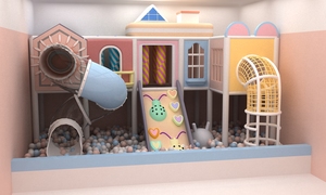 Equipo de juegos interior suave con tobogán y temática de castillo para niños, material PP, solución FEC - Product Image 4