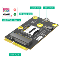 2 In1 Mini PCI-E ke Kartu TF USB2.0 dan Adaptor SSD M.2 NVME Key-M Kompatibel dengan Motherboard Kontrol Industri NAS