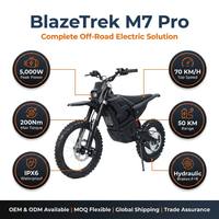 BlazeTrek M7 Pro Durable Youth Electric Dirt Bike 5000W Motor 60V 27Ah Mountain Trail Beginner Upside-Down Fork 200Nm Torque