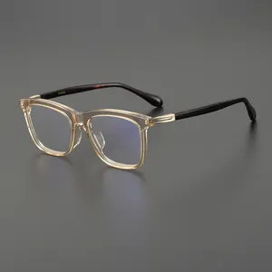 새로운 KS-201 스퀘어 프레임 순수 티타늄 아세테이트 캐주얼 일반 패션 근시 안경 프레임