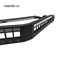 Panneau de brassage RJ45 UTP 1U 24 ports angulaire vide de 19 pouces pour câblage