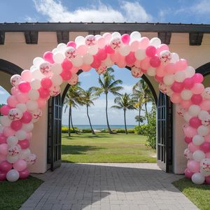Ballons imprimés avec un nœud rose et blanc <span class=keywords><strong>de</strong></span> 12 pouces, coquette et mignons, pour une fête d'anniversaire sur le thème des nœuds, décoration <span class=keywords><strong>de</strong></span> mariage, fournitures <span class=keywords><strong>de</strong></span> fiançailles - Product Image 2