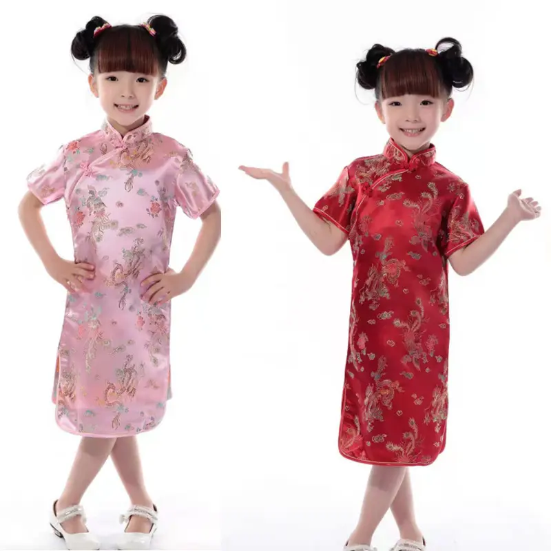 New arrival Cosplay Costume Kids dress chinese girl traditional cheongsam For Halloween Party Costumes