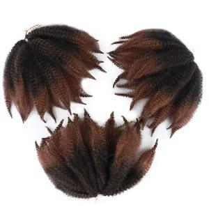 Synthétique Crochet Cheveux Bouclés Extension 8 Pouces Ombre Tressage Cheveux Afro Crépus En Vrac Twist Tresses <span class=keywords><strong>Noir</strong></span> <span class=keywords><strong>Blond</strong></span> Bundles - Product Image 3