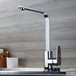 Modern Classic Cross-Border Kitchen Faucet <strong>Square</strong> Tube Hot and Cold Sink Faucet with Seven-Character Flat Tube Design - Product Image 4