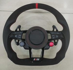 พวงมาลัยรถยนต์แบบกำหนดเองสำหรับ <span class=keywords><strong>Audi</strong></span> <span class=keywords><strong>Line</strong></span>, แถบสีแดง, อัพเกรดพวงมาลัยแบบสปอร์ตแบบกำหนดเอง - Product Image 4