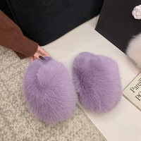 Pantoufles en fourrure moelleuse de couleur unie à prix d'usine pour femmes, taille 43, semelle souple, pantoufles d'hiver chaudes en coton pour la maison