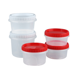 Disposable Plastic Soup Bowls Round Screw Top <b>Takeaway</b> Dessert <b>Containers</b> Party Use - Product Image 1