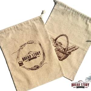 Sacs à pain écologiques en lin 100% naturel avec logo personnalisé imprimé - Product Image 4