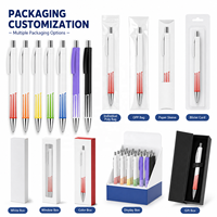 Stylo à bille à écriture fluide, motif rayé, papeterie pour étudiants, stylo à clic personnalisé pour le bureau, livraison rapide