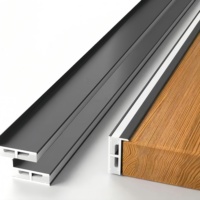 Profil de lumière encastré en aluminium pour armoire, diffuseur de lumière haut et bas avec couvercle en silicone