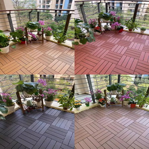 Dalles de terrasse en WPC imperméables à emboîtement, composite bois-plastique pour extérieur, antidérapantes, à rayures droites - Product Image 6