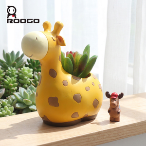 Roogo Pot à succulentes en résine fait main, design minimaliste et mignon, en forme de baignoire et de poulet, avec trou de drainage personnalisé, pour <span class=keywords><strong>jardin</strong></span> et ferme - Product Image 2