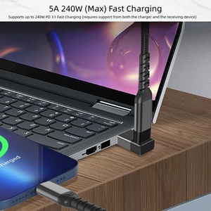 อะแดปเตอร์มุม USB-C 90 องศา 2 แพ็ค 40Gbps USB4 Thunderbolt PD3.1 240W DC Output อลูมิเนียมอัลลอยด์ <span class=keywords><strong>OTP</strong></span> สำหรับสตีมเด็คแล็ปท็อป - Product Image 4