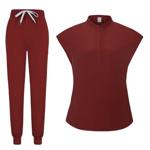 Unisex Surgical <b>Scrub</b> Set Knitted Moisture Wicking Split Uniform Hospital Workwear S XXL - Product Image 3