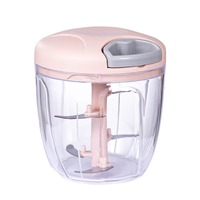 Multifunctionele handmatige mini-knoflookhakker, groentesnijder, voedselverwerker, draagbare blender met trekkoord, eenvoudig te reinigen.