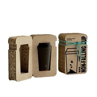 Boîte en papier kraft alvéolé pour l'emballage de tasses à café et de tasses écologiques, avec fonction de résistance à la pression