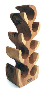 Acacia Wood-Textured 6-Bottle Wine Rack <b>PC</b> Cooler <b>Stand</b> for Bar Restaurant Hotel or Home Decor Wine Bottle Holder <b>Stand</b> - Product Image 5