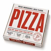 Boîte d'emballage pour pizza blanche de luxe, écologique, en matériaux recyclés, avec logo personnalisé en gros, pour la livraison à emporter des restaurants