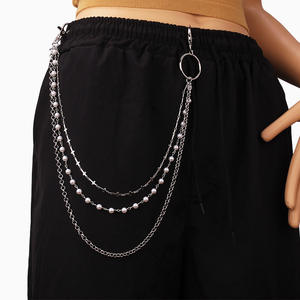 <b>Cross</b> Triple Layer Pearl Waist <b>Chain</b> Hip Hop Fashion Body <b>Chain</b> Daily Wear - Product Image 2