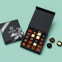 Boîte à Chocolats Écologique de Luxe avec Logo Personnalisé, Qualité Alimentaire, Fermeture Magnétique en Carton Rigide, Emballage Cadeau pour Truffes, Ruban, pour Dubaï