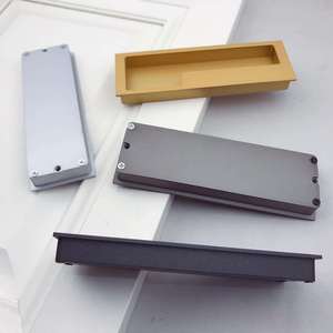 Poignées de meubles de cuisine contemporaines en alliage de zinc doré, encastrées, réglables, pour commodes et hôtels, anti-rouille, à tirer et pousser - Product Image 2