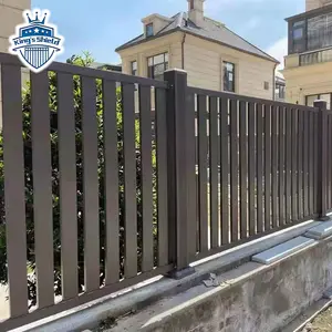 Outdoor günstig Sicherheit schwarz modern Aluminium vertikale Klinge Latten dekorativer Metallzaun Platten Gartenzaun