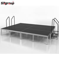 Plate-forme de scène portable personnalisée OEM, surface antidérapante, scène en aluminium pour événements, présentoirs en treillis de taille standard