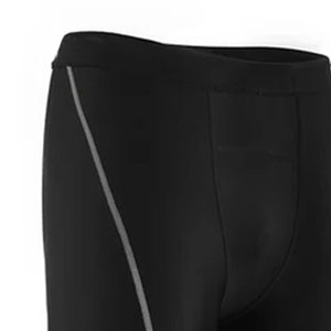 Leggings de compression personnalisés pour hommes en vente, noirs, en spandex et nylon, taille élastique, longueur intégrale. - Product Image 4