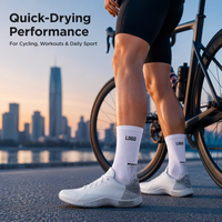 Chaussettes de cyclisme haut de gamme - Fil japonais importé antidérapant et réfléchissant la nuit, évacuant l'humidité et séchant rapidement