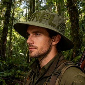 หมวกบักเก็ตคุณภาพสูงแบบยูนิเซ็กส์ สำหรับกิจกรรมกลางแจ้ง ตั้งแคมป์ ตกปลา ท่องเที่ยว <span class=keywords><strong>สี</strong></span>เขียว ปักลาย ปีกกว้าง ผ้าแคนวาส สำหรับฤดูร้อน - Product Image 1