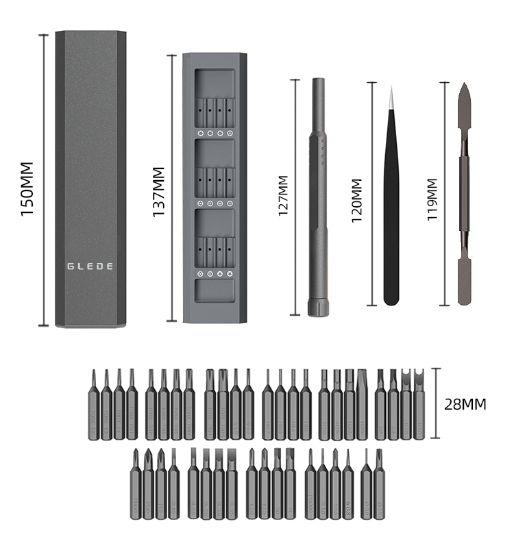 46 in 1 Precision Magnetic Bits Dismountable Mini ScrewDriver Set , Tool Case For Smart Home PC Phone Repair