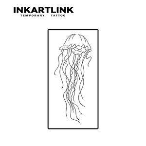Autocollant de tatouage semi-permanent réaliste en forme de méduse, longue durée (2 semaines/15 jours), art corporel pour femmes et hommes, bras et épaule, vente en gros - Product Image 3
