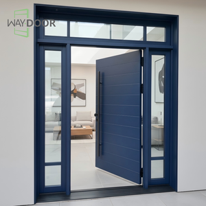 Portes d'entrée simples <span class=keywords><strong>en</strong></span> bois massif <span class=keywords><strong>de</strong></span> chêne acajou, entièrement personnalisées, insonorisées et bien scellées, avec transom et panneaux latéraux - Product Image 2
