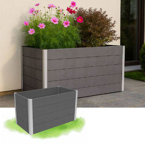Jardinière surélevée moderne en composite WPC, bac à fleurs durable, haut, carré ou rectangulaire pour l'extérieur, pour jardins - Product Image 2
