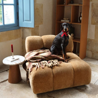 Ensemble de meubles de luxe de style européen moderne, canapé gaufré et fauteuil d'angle modulaire en tissu pour salon