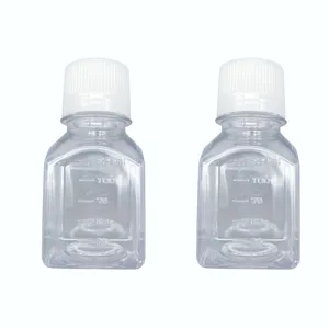 125ml quadratische PETG-Medien flaschen aus Labor plastik mit sterilem Verschluss und Schrumpf schalen