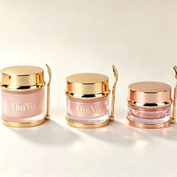 Pot en verre électroplaqué pour crème, 30g, 50g, 80g, 100g, vide, dégradé rose, pour capsules, gels, onguents, crèmes pour le visage