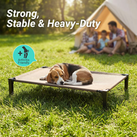 Faltbares Metall-Hundebett mit erhöhtem Boden, atmungsaktives Netz, erhöhtes Haustierbett für drinnen und draußen, wasserdicht, kühlend, Sommer-Haustierkäfig