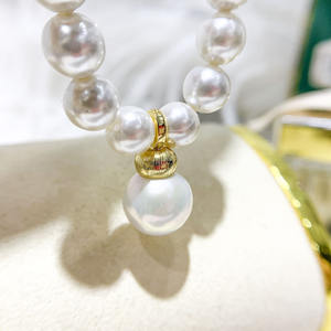 Pendentif en argent S925 avec perles rondes de 9 à 13 mm, accessoires de perles DIY, boucle vide de 4 mm, pendentif pour collier pour la fabrication de bijoux 30992 - Product Image 5